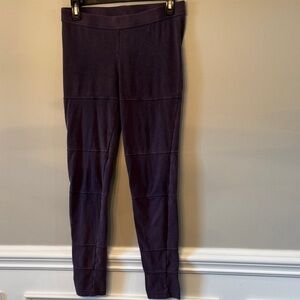 Free People Washed Navy cotton/spandex pieced knit leggings
